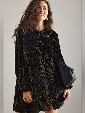 Pilcro By Anthropologie The Keira Velvet Mini Dress